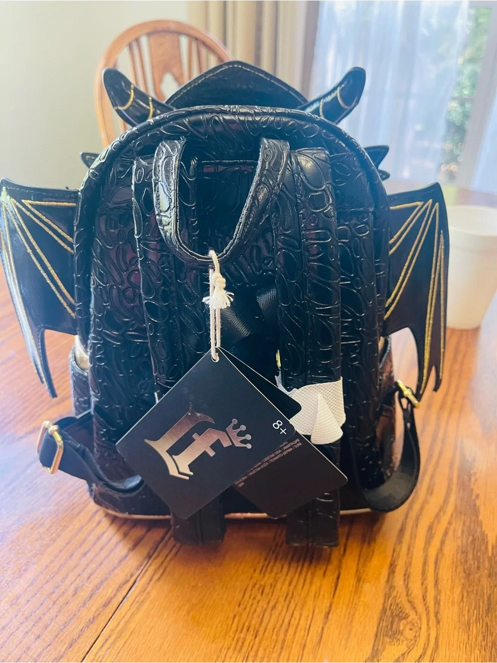 Loungefly Black and Gold Dragon Mini Backpack NWT